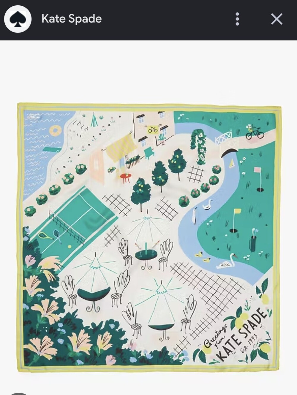 Kate Spade Country Club Silk Square Scarf